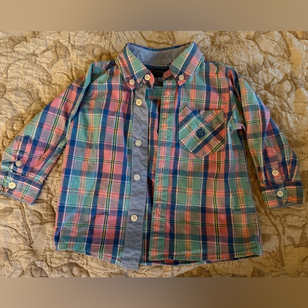 Easter Plaid button up 18-24 months